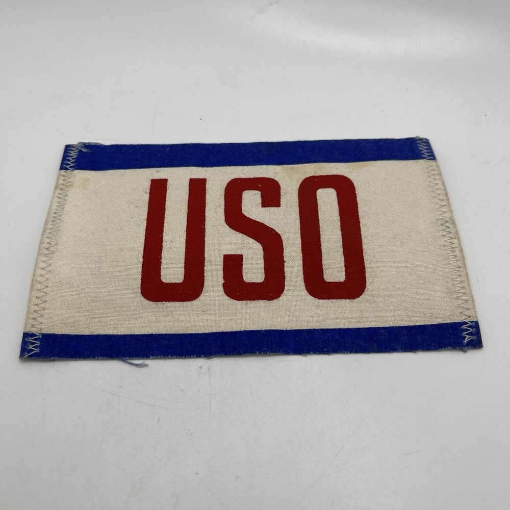 WORLD WAR II- ERA "USO" ARM BAND 6"x3.5" WITHOUT STRAPS